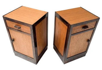 Two Art Deco Modernist Nightstands or Bedside Tables, 1920s 2